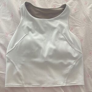 Lululemon Athletica White Sleeveless Crop Tank Top